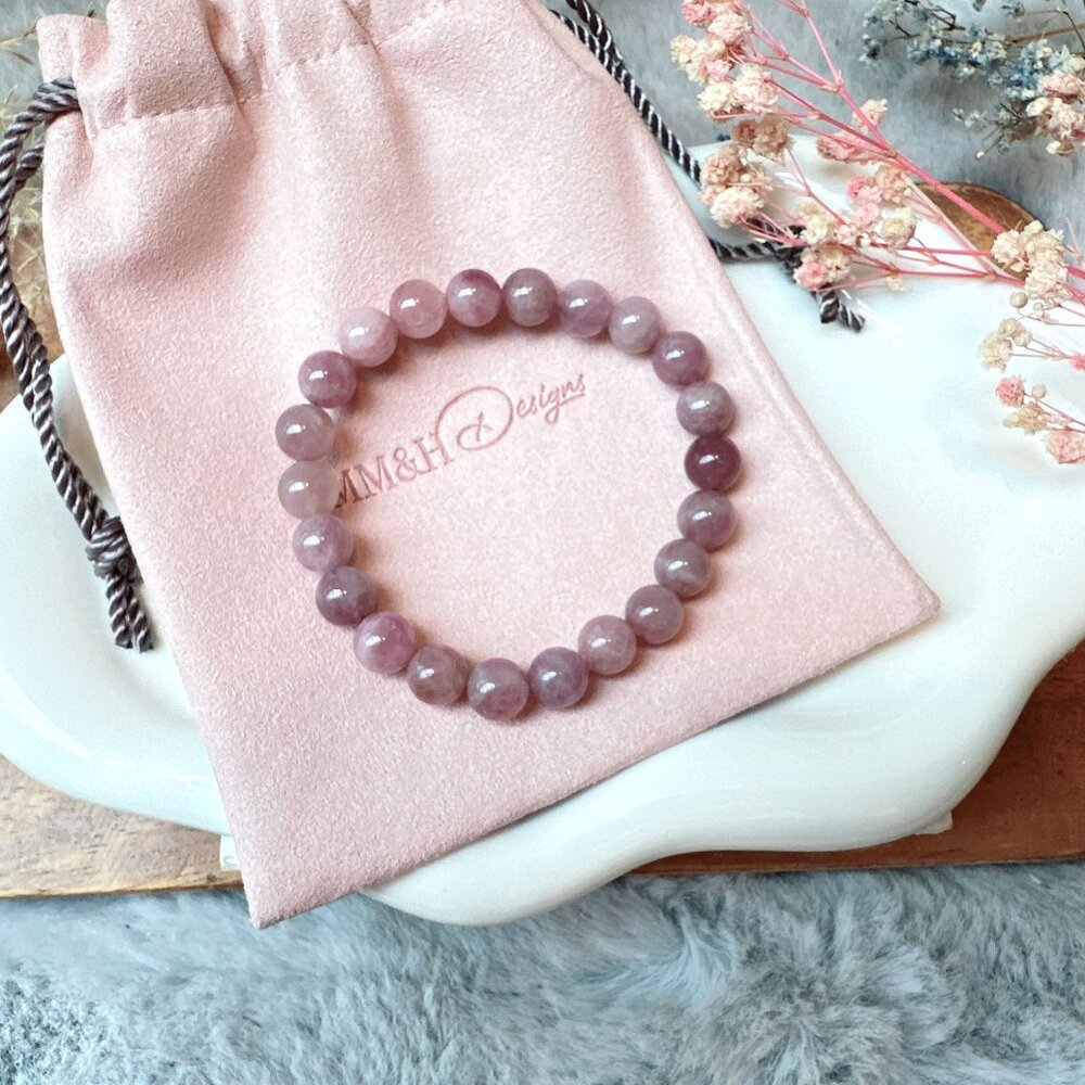 8mm Purple Rose Quartz Stretch Bracelet